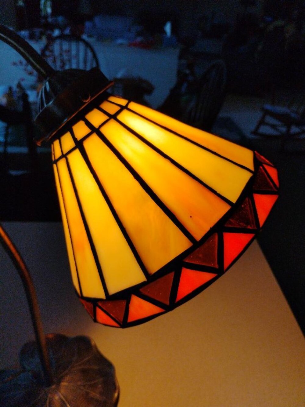 Prairie Mission style stained glass lampshade